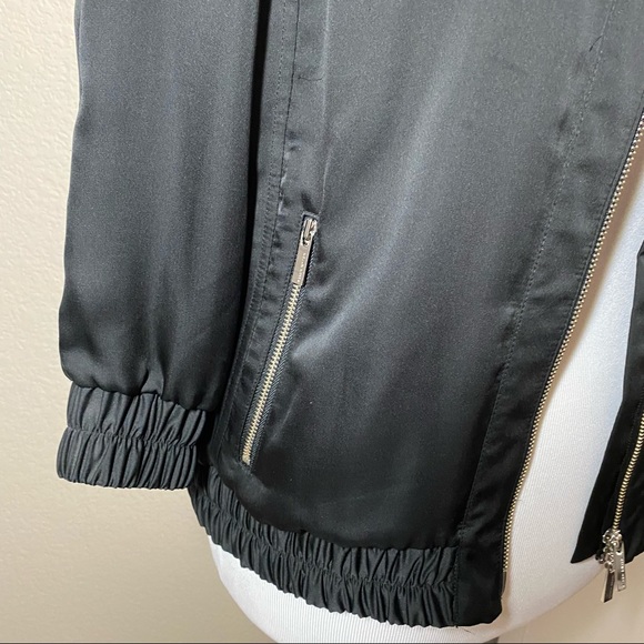 Karen Millen Black Bomber Jacket Fits XS S Sz 6 - Picture 3 of 14